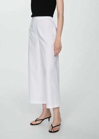 Cotton Wideleg Trousers - Women