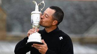 Xander Schauffele with the Claret Jug after his win at The Open