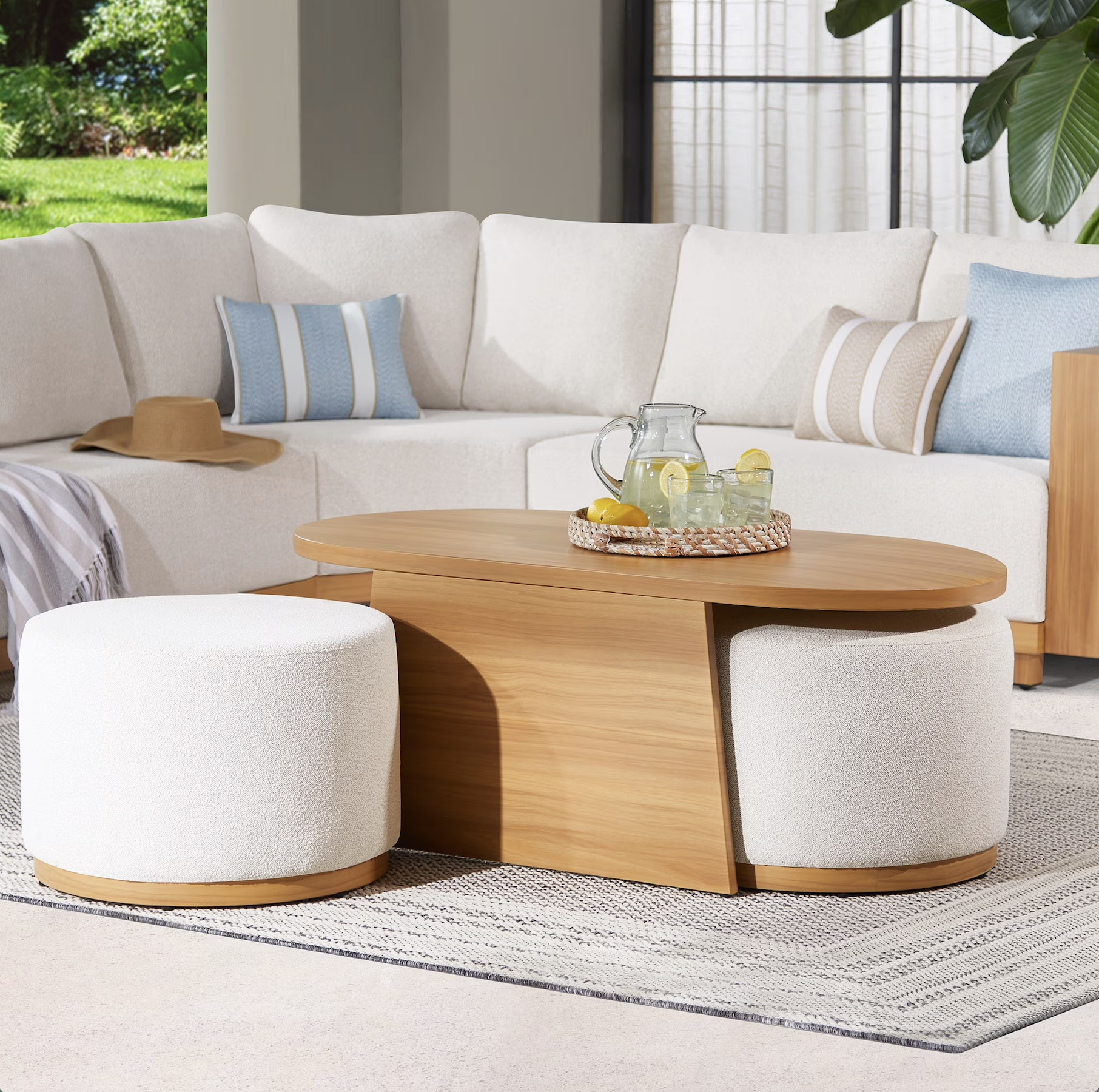 white modern patio set