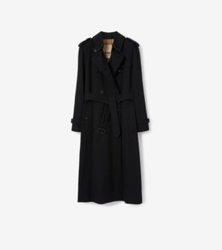 Long Waterloo Heritage Trench Coat in Black - Women, Cotton Gabardine | Burberry® Official