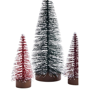 3pk Bristle Tree Decorations