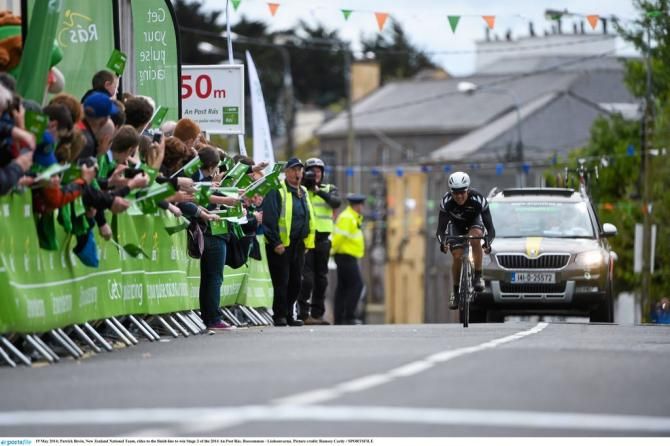 Patrick Bevin (New Zealand National Team) just meters away from the win