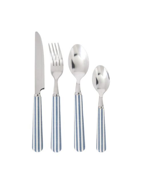 Leela 16-Piece Cutlery Set With Striped Handles