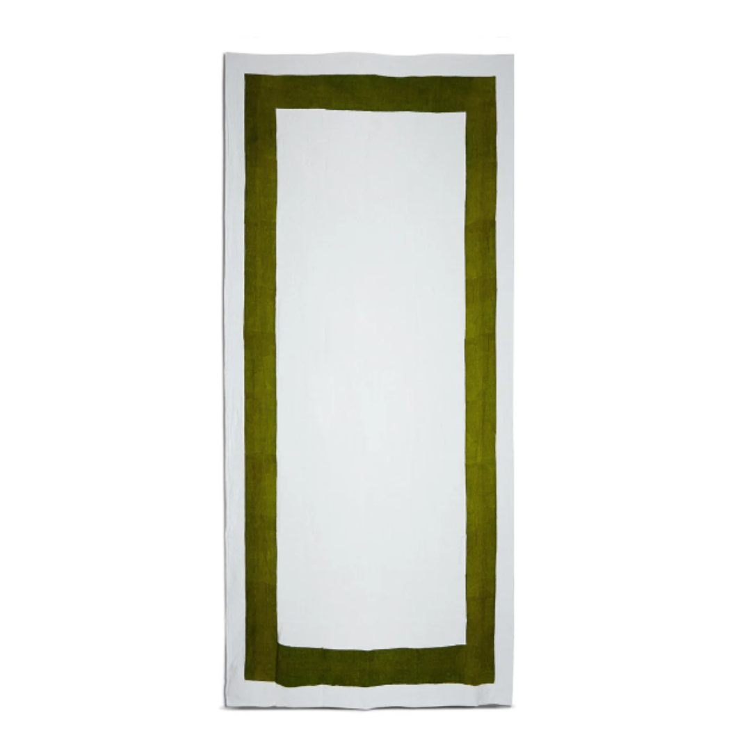 'cornice' Linen Tablecloth in Avocado Green