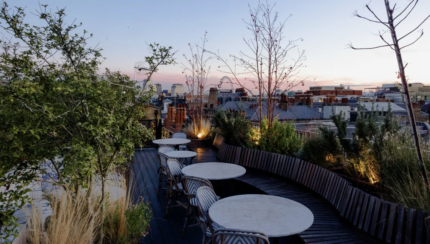 an image of the rooftop restaurant Rucola at The Conduit