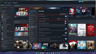 Limiting downloads in the Steam app on Windows 11