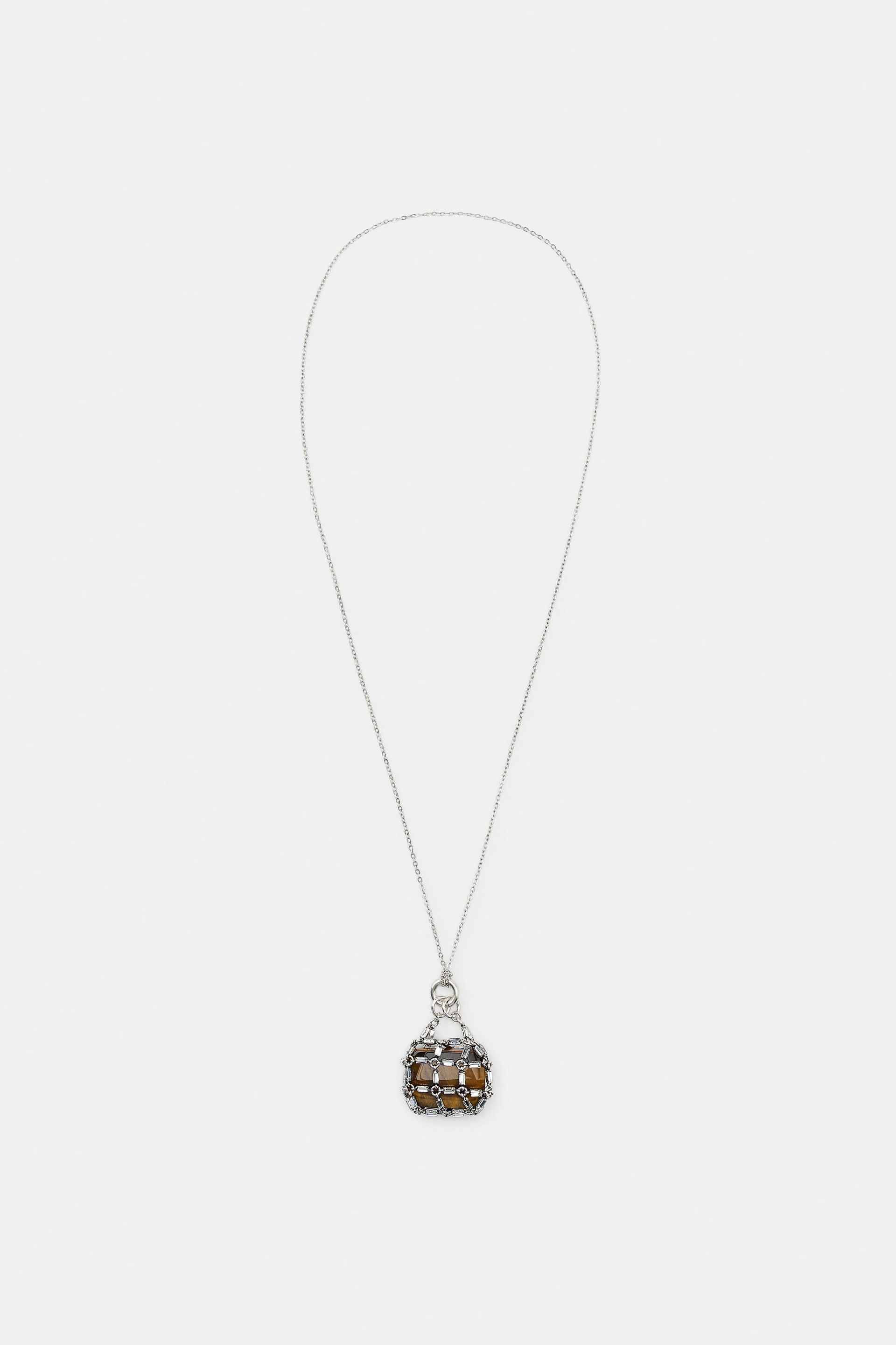 Stone Jewel Sack Necklace