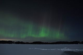 The flare triggered northern lights displays for skywatchers living in northern latitudes and graced with clear skies. Above, another photo from Tom Eklund of Finland taken on Feb. 14.