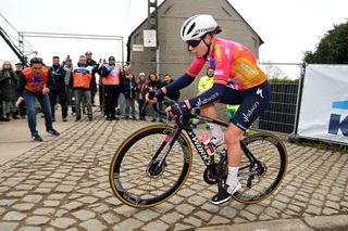 OUDENAARDE BELGIUM APRIL 02 Lotte Kopecky of Belgium and Team SD Worx competes at Paterberg cobblestones sector during the 20th Ronde van Vlaanderen Tour des Flandres 2023 Womens Elite a 1566km one day race from Oudenaarde to Oudenaarde UCIWWT on April 02 2023 in Oudenaarde Belgium Photo by Luc ClaessenGetty Images