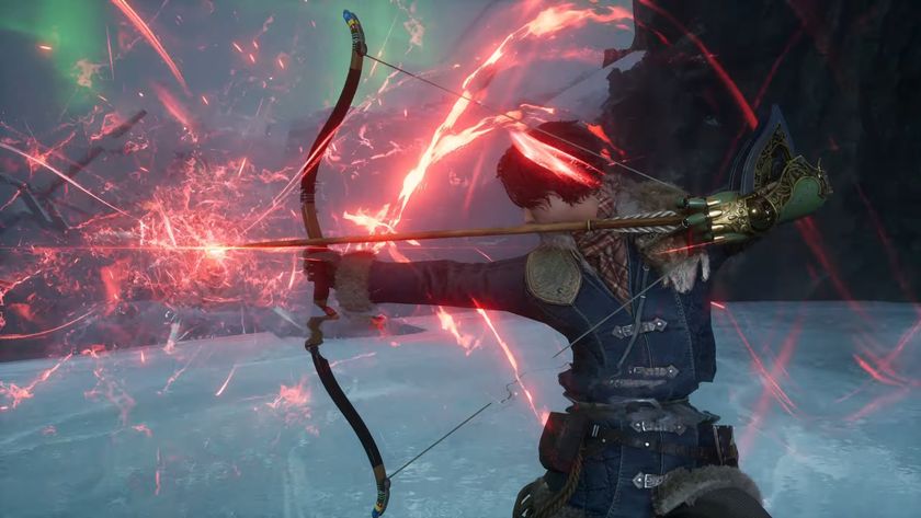 Lies of P hero firing a bow with a red flame