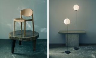 ‘Mauro’ chair, by Mauro Pasquinelli and ‘Light’ light, by Dimitri Bahler, for Established & Sons