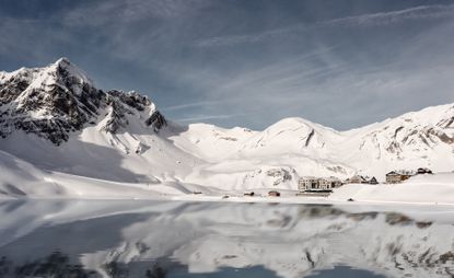 Mountains covered in snow in Melchsee-Frutt, Switzerland