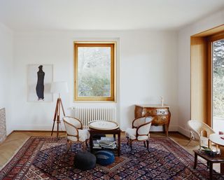 Library, office and art studio in the swiss family home