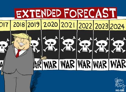 Political cartoon U.S. Trump&nbsp;Afghanistan war
