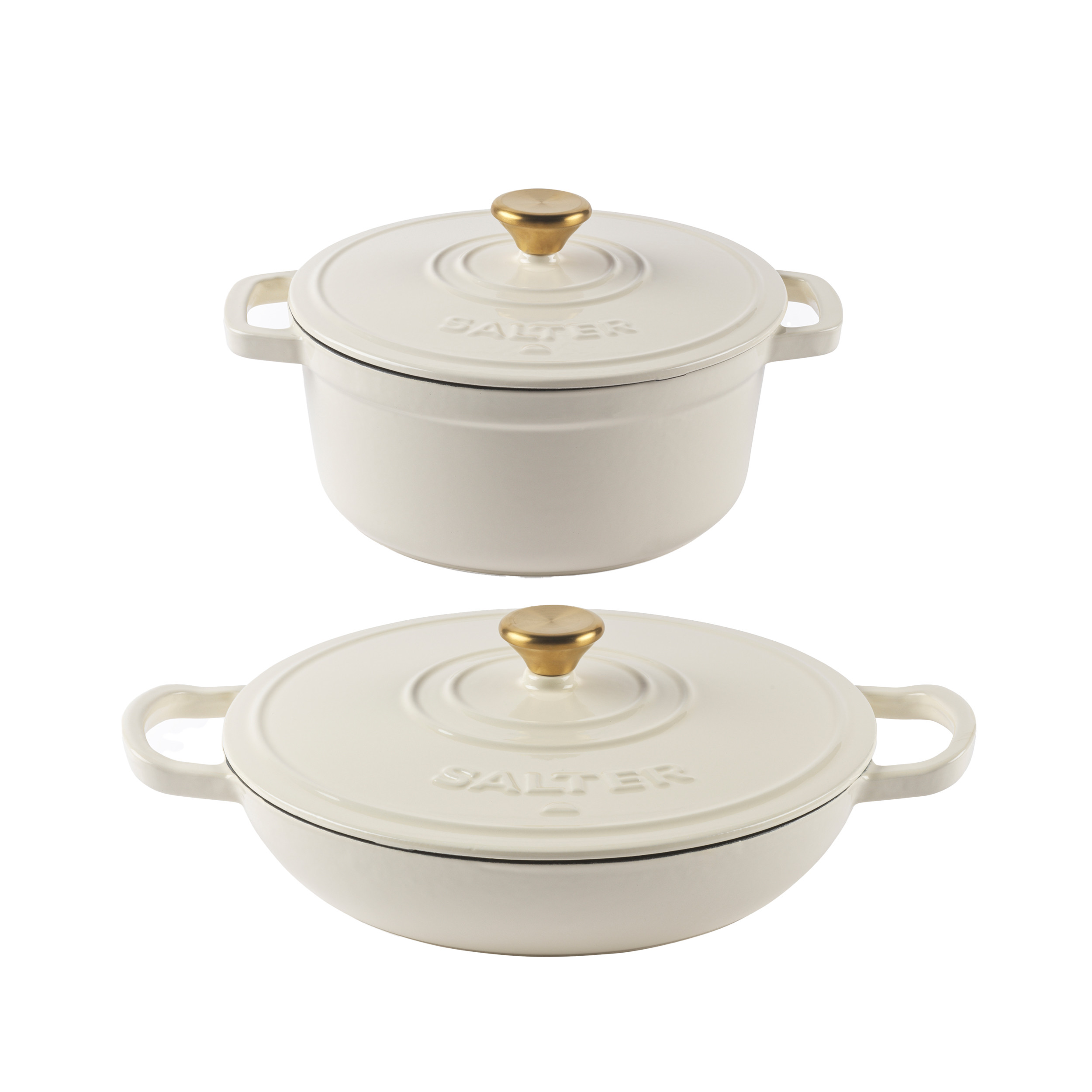 Chester Cast Iron Casserole Set &amp;ndash; Cream