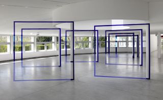 'Sept carrés pour sept colonnes', by Felice Varini, 2015
