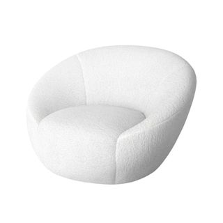 White shearling accent chair