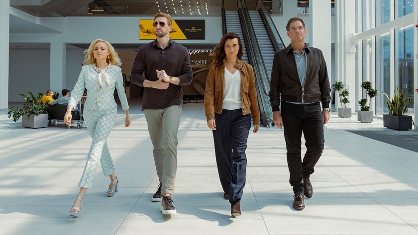 Tony, Ziva, Bors and Bruzsi walking through airport