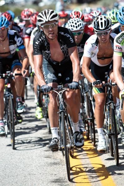 Glen Chadwick (Pure Black Racing) sitting in on the climb.
