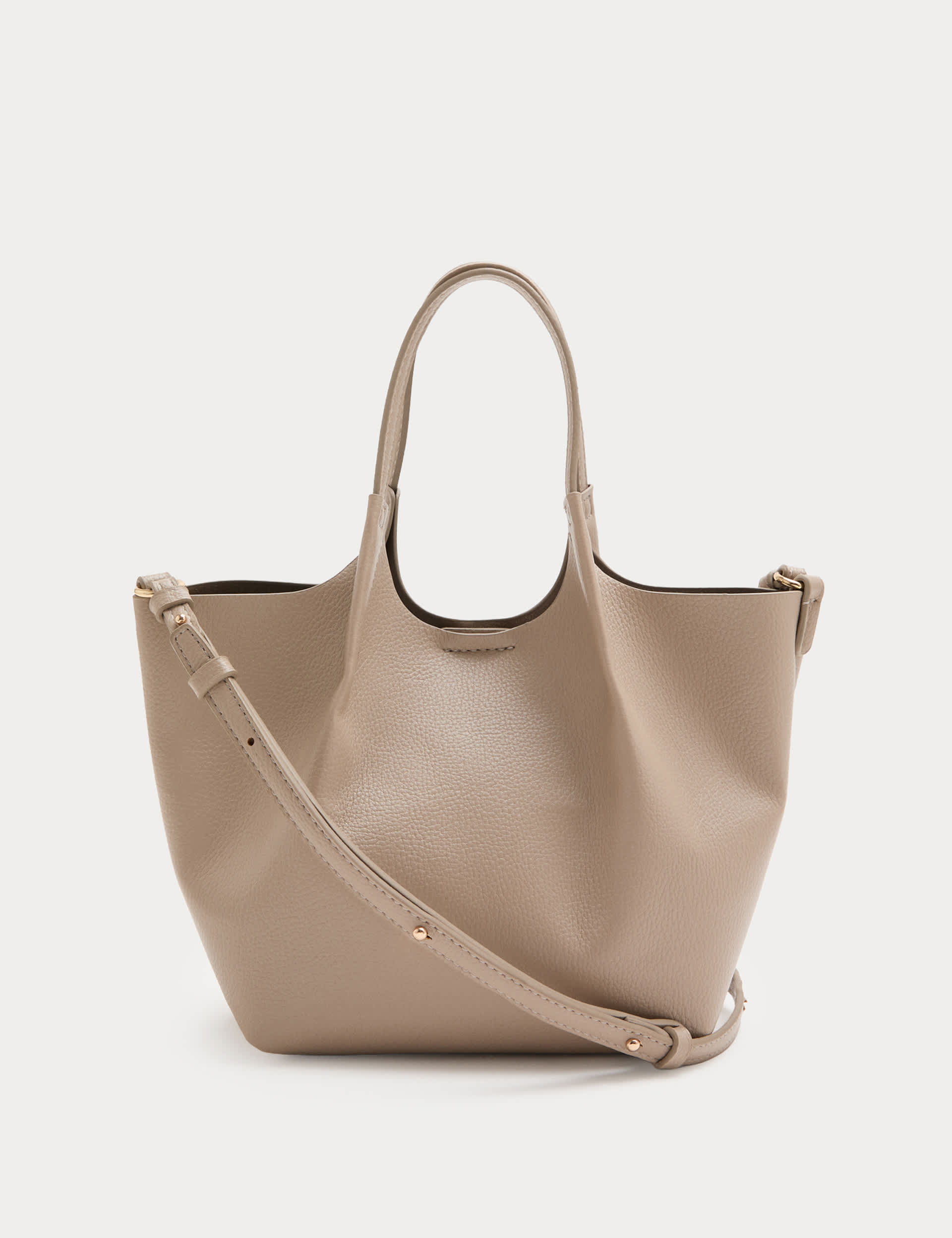 Faux Leather Pinched Mini Tote Bag