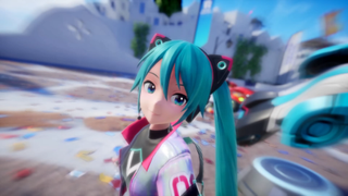 Hatsune Miku in Sonic Racing: CrossWorlds.