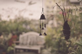 A wind chime in the garden