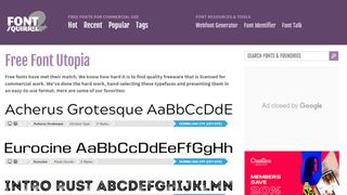 Website screenshot for Font Squirrel