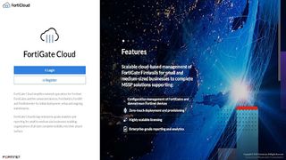 Website screenshot for Fortinet FortiGate Cloud
