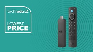 Amazon Fire TV Stick 4K Max on a green background