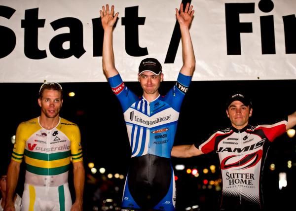 Jake Keough tops the Pro men's Podium at the 2011 Charlotte Presbyterian Criterium.