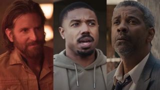 From left to right: Bradley Cooper in A Star Is Born, Michael B. Jordan in Creed III and Denzel Washington in Fences.
