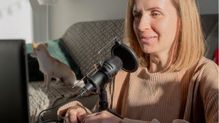 Female Solo Podcasting - Home studio recording.