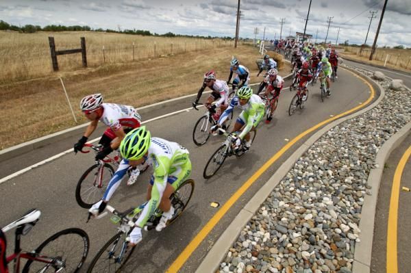 The race leaves the back side of the Beale Air Force base.