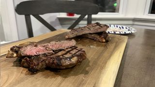 Steak cut on a table