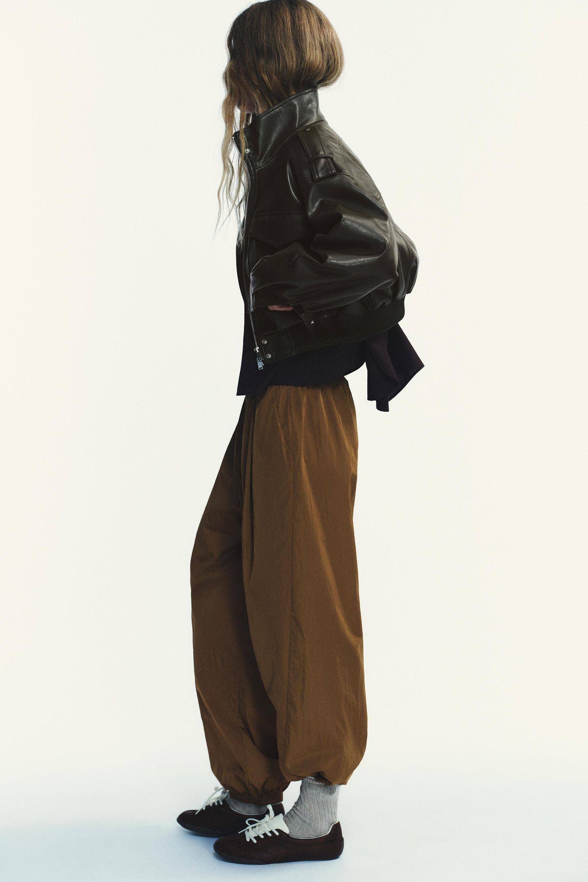 Faux Leather Cropped Jacket