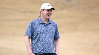 Robert MacIntyre of Scotland reacts on the first green during the third round of The American Express at Pete Dye Stadium Course on January 20, 2024 in La Quinta, California.