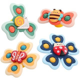 Vanmor Baby Suction Cup Spinning Top Toys (4 pack)