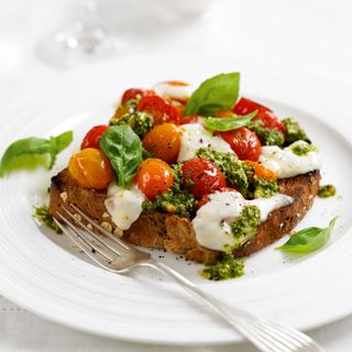 Tomato, Mozarella And Basil Sandwich