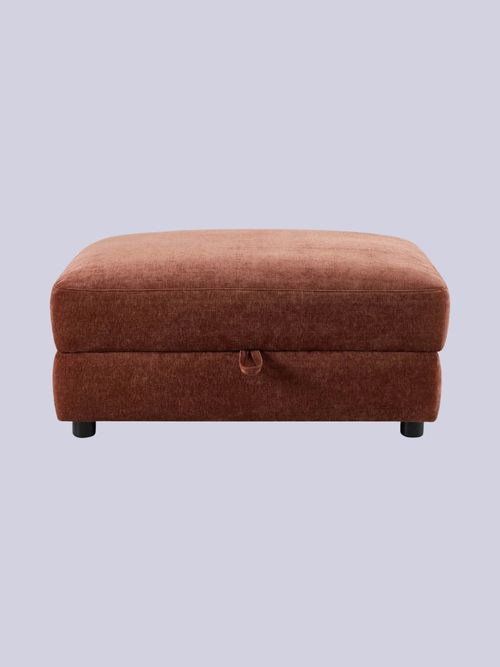 Lyon Storage Pouffe - Chenille Dark Rust