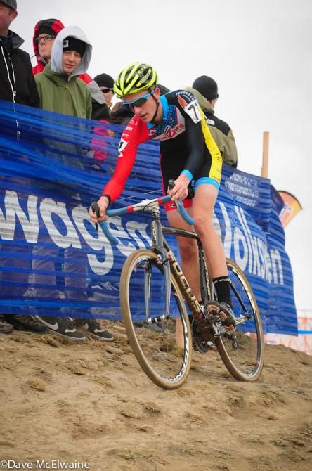 Riders had to traverse a tricky off-camber hill