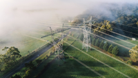power lines as seen from above