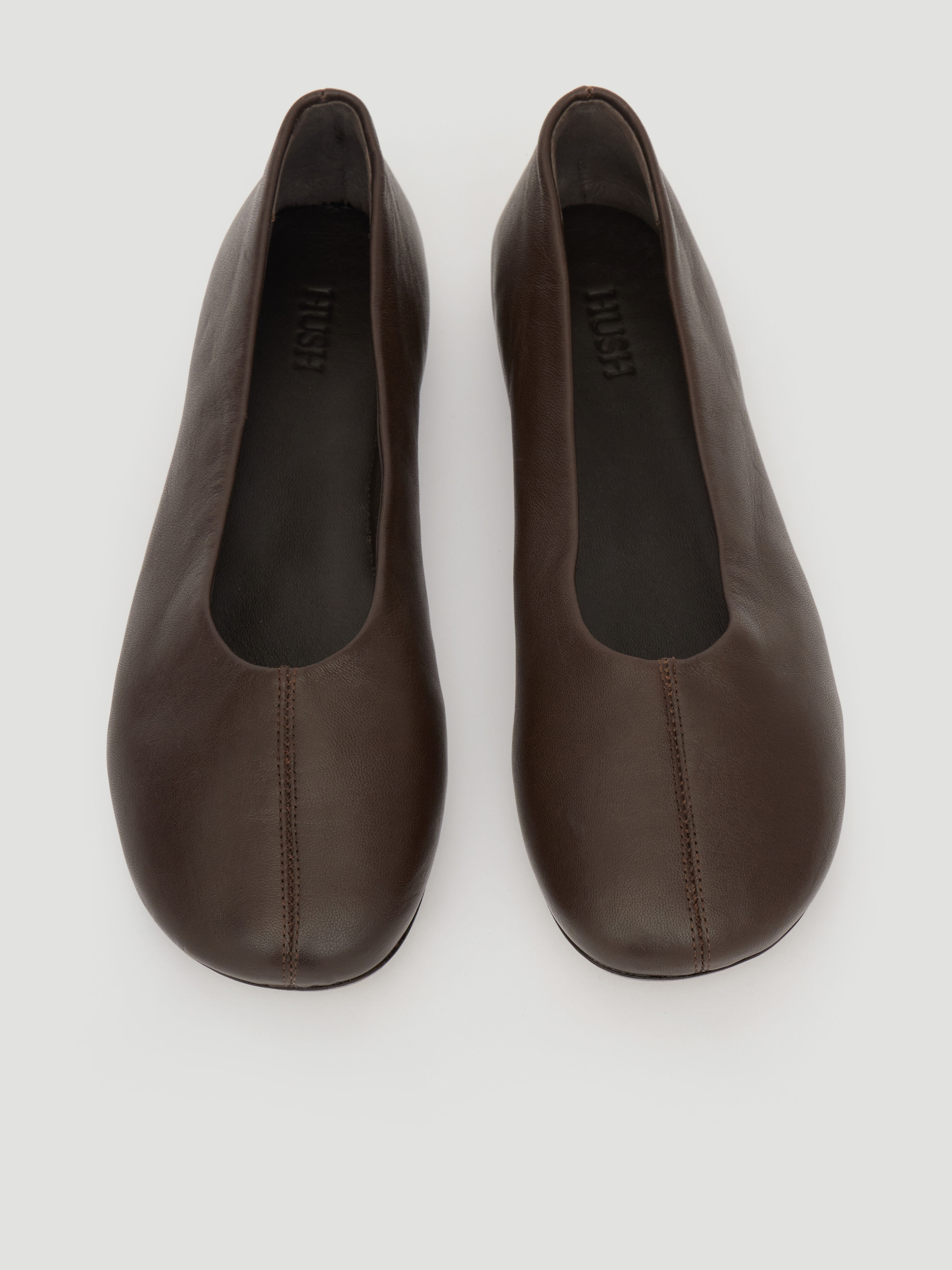 Bertie Round Toe Leather Ballet Flats