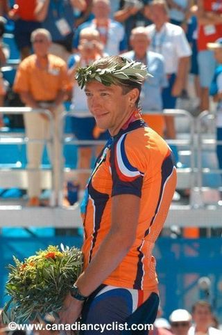 On the podium at the 2004 Olympics