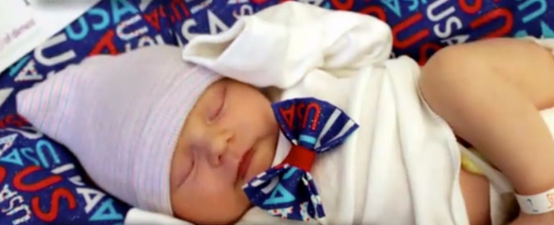 A patriotic baby at the University of Cincinnati Medical Center&amp;#039;s NICU.