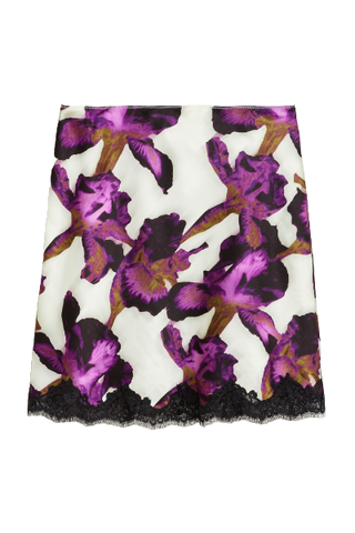 J.Crew Gwen Lace-Trim Slip Skirt in Iris Floral