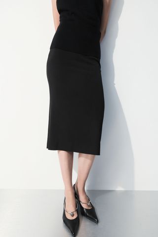 The Tailored Silk-Blend Midi Skirt