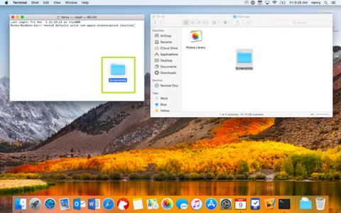 change destination folder for screenshots mac