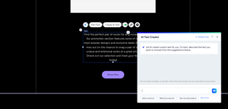 screenshot of wix ai text editor