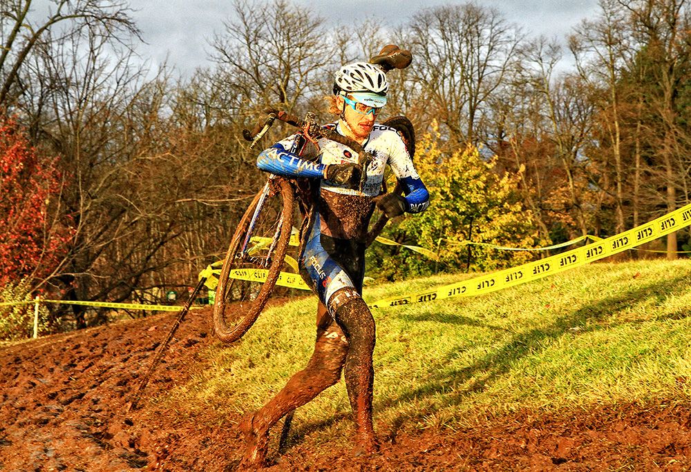 Scott Smith (JAM/NCC) shows great form (muddy- but great) as he goes through the technical