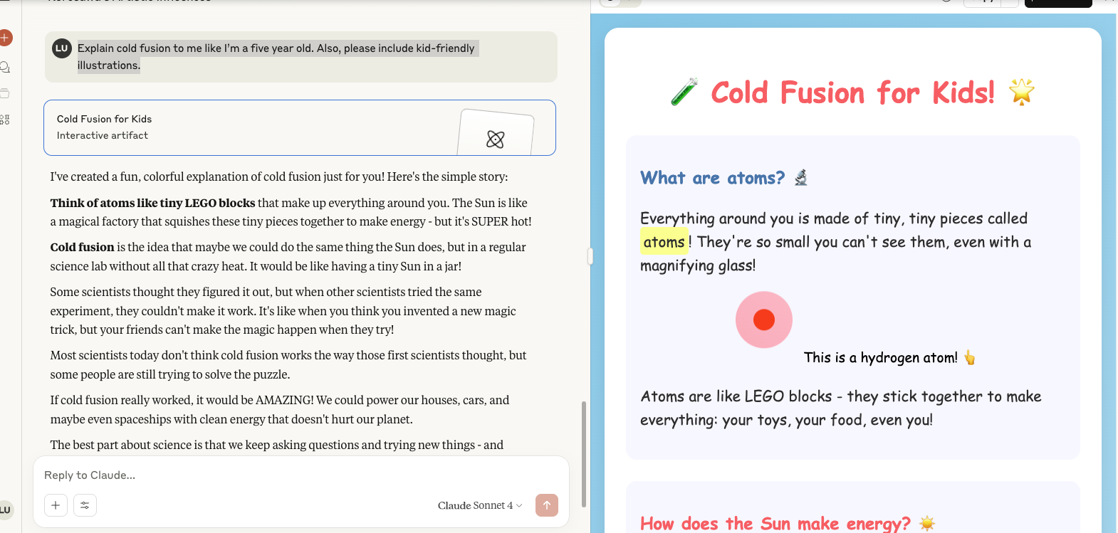 Claude AI Cold Fusion for Kids